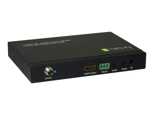 TECHly HDMI 4x1 Multi-viewer mit nahtlosem Switcher - HiFi-Kabel - 4 x HDMI Multi-viewer für einfache Video- und Audioumschaltung, ideal für Präsentationen und Home Entertainment.