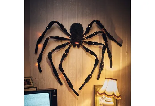 Lights4fun LED-Dekofigur 1,5m Halloweendeko Spinnenfigur in rot von Lights4fun