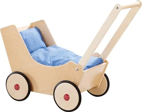 Haba Puppenwagen Natur - Unisex Puppenwagen, ideal für Kinder ab 12 Monaten, fördert das imaginative Spiel