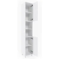 Vicco Hochschrank Fynn, Weiß 30 x 190 cm - Hochschrank in modernem Weiß, bietet viel Stauraum mit 2 Scharniertüren und ist ideal für kleine Räume. Perfekt für eine stilvolle und ordentliche Aufbewahrung.