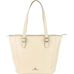 Marc Picard Umbria Tote Bag in Grau-Beige - Elegante Leder Shopper mit verstärkten Henkeln und viel Stauraum. Maße: 42x30x16 cm, ideal für den Alltag und perfekt verarbeitet.