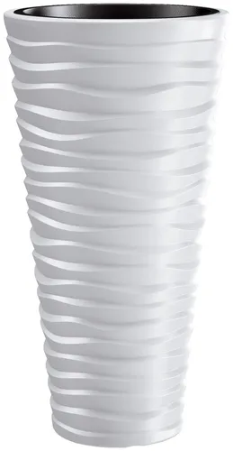 Prosperplast Blumentopf Sand slim, Ø 34,9 cm - Eleganter Blumentopf in strahlendem Weiß, ideal für den Innen- und Außenbereich. UV-beständig und frostsicher, bietet er Platz für Ihre Pflanzen mit einem Fassungsvermögen von 11 l.
