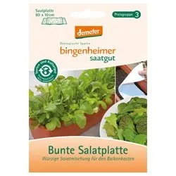 Bingenheimer Saatgut Bunte Salatplatte für den Balkonkasten (1 Stück 1 Stück) - Bio