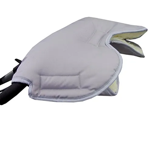 BAMBINIWELT Muff Handwärmer Handschuh für Kinderwagen Buggy mit Lammwolle für warme Hände universal UNI (hellgrau)