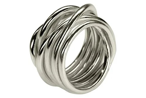 SILBERMOOS Wickelring aus Sterlingsilber 925 - Eleganter Wickelring aus handgeschmiedetem 925er Sterlingsilber, nickelfrei und anlaufgeschützt, ideal als Partnerring oder Ehering mit modernem Tragekomfort.