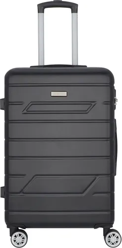 NOWI Hartschalenkoffer mit Rollen & Zahlenschloss – Trolley Set schwarz 68 cm - Koffer mit 360 Grad drehbaren Rollen und ergonomischen Griffen, ideal für sicheres Reisen. Handgepäcktauglich gemäß IATA-Empfehlung.
