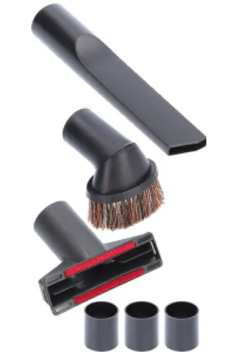 McFilter Staubsaugerdüsen-Set Universal 6-teilig, Zubehör für alle Staubsauger mit 32/35mm Anschlussdurchmesser, (6-tlg), enthält 1x Polsterdüse, 1x Fugendüse, 1x Möbelpinsel, inkl. Adapter