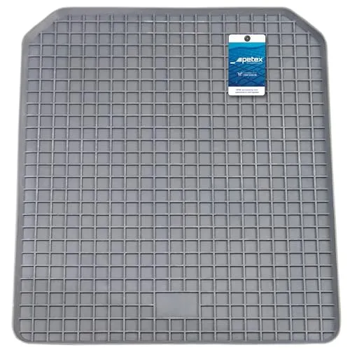 PETEX Schalenmatte aus Gummi, 41 x 46 cm, Antirutschmatte universal für hintere Auto Fußräume, grau