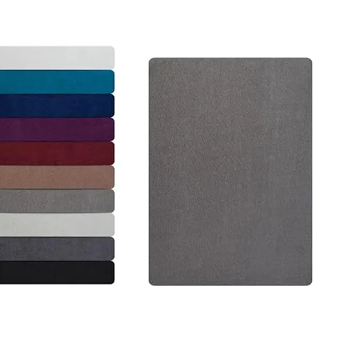 Hometex Premium Textiles Frottee Spannbettlaken Spannbetttuch 140-160 x 200 cm, Bettlaken 80% Baumwolle - 20% Polyester, Kuschelig Weich und Warm, Matratzen bis 23-25 cm, Oeko-TEX Made IN Green, Grau