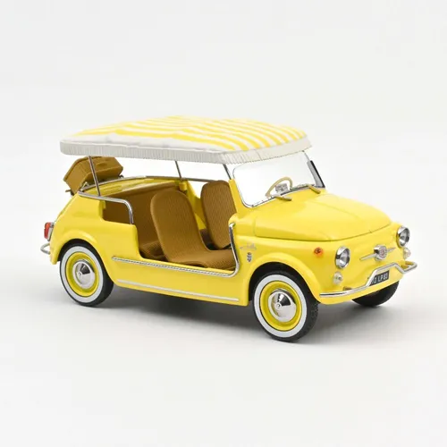 Norev 187790 Fiat 500 Jolly 1965 Gelb 1:18 Modellauto - Detailliertes 1:18 Standmodell des Fiat 500 Jolly 1965 in leuchtendem Gelb. Ideal für Sammler und Liebhaber klassischer Fahrzeuge, kommt in hochwertiger Verpackung.