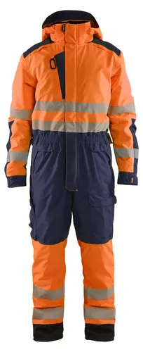 Blakläder High Vis Winter Overall 6725, Farbe: High Vis Orange/Marineblau, Größe: XL - Hochsichtbarer Winteroverall