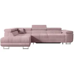 ALTDECOR Ecksofa mit Schlaffunktion und Bettkasten in pink von ALTDECOR