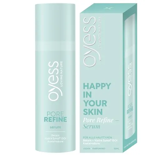 OYESS loving nature Pore Refine Serum 30ml - Vegan und parfumfrei, mit 100% natürlichen Inhaltsstoffen. Ideal für die Pflege und Verfeinerung des Hautbildes, ohne Mineralöle und Mikroplastik. Verpackt in recyceltem Plastik.