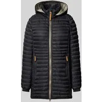 camel active Damen Steppjacke aus recyceltem Polyamid – Schwarz - Funktionsjacke aus recyceltem Polyamid, wasserabweisend und winddicht. Ideal für umweltbewusste Fashionistas mit abnehmbarer Kapuze und praktischen Reißverschlusstaschen.