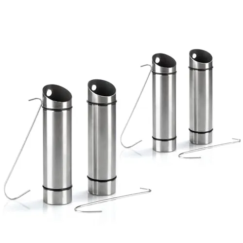 com-four® 4x Luftbefeuchter aus rostfreiem Edelstahl – Verdunster für Heizkörper zum Aufhängen – Wasserbehälter mit S-Haken für ein angenehmes Raumklima