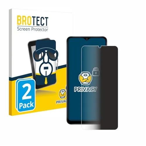 BROTECT 2 Stück Anti-Spy Blickschutzfolie für Samsung Galaxy A12 Privacy Screen Protector [Displayschutz-Folie, Sichtschutz, Blaulichtfilter]