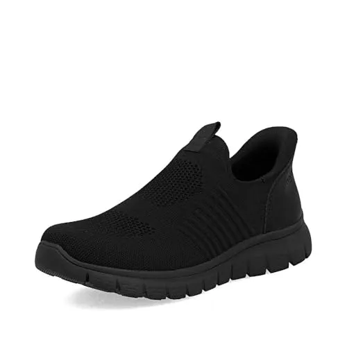 Rieker Slip-On Sneaker schwarz 41 EU - Herren-Slipper in Größe 41, komfortabler Slip-On Stil ohne Verschluss, ideal für den Alltag, mit 4 cm Absatzhöhe und weichem Textilinnenmaterial für optimalen Tragekomfort.