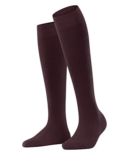 FALKE Damen Kniestrümpfe Softmerino W Kh Wolle Baumwolle lang einfarbig 1 Paar, Rot Barolo 8596, 35-36
