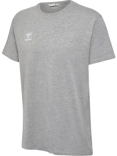 hummel GO 2.0 Cotton T-Shirt Herren, 100% Bio-Baumwolle Qualität, Bequeme Passform, Stretch-Jersey Stoff, Rundhalsausschnitt, Gym Sports & Freizeitbekleidung (1er Pack)