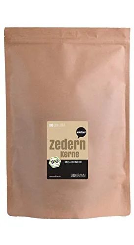 Wohltuer Bio Zedernkerne aus Wildsammlung (500 g) | Für Pesto, Salat oder zum puren Verzehr | Kontrolliert Bio & nachhaltig