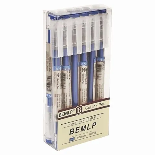 Gelschreiber, extra feine Spitze, 0,35 mm, blau, flüssige Tintenroller, schnell trocknend, Gelschreiber, Schule, Büro, Studenten, Prüfung, Schreibwaren, Zubehör, 12 Stück/Set (blau)