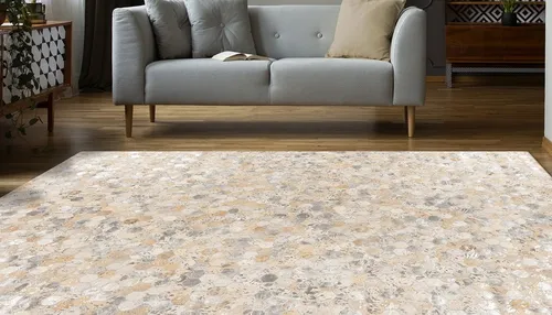 Kayoom Lederteppich Ravi 400 in silber von Kayoom