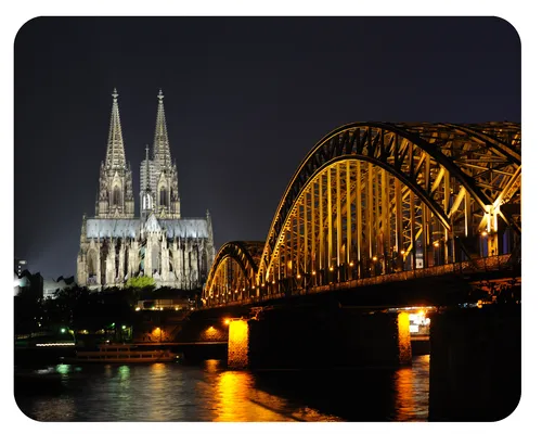 Mousepad Köln Dom Nacht 24x19 Skyline Cologne Mauspad Unterlage
