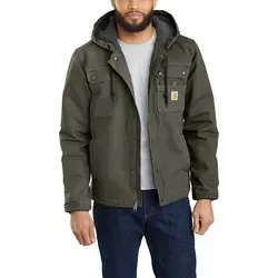 Carhartt Herren Arbeitsjacke mit Sherpa-Futter - Funktionsjacke aus ausgewaschenem Segelleinen, bietet hohen Tragekomfort und Bewegungsfreiheit durch Full Swing Design, ideal für Arbeitseinsätze und Outdoor-Aktivitäten.
