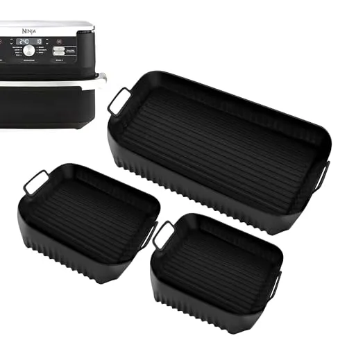 Heißluftfritteuse Zubehör für Ninja Foodi Flexdrawer AF500EU 10.4 L - Heißluftfritteusen Zubehör mit großem 10,4-Liter Fassungsvermögen, inklusive Silikon-Fritteuse und Grill, ideal für vielseitige Zubereitung gesunder Mahlzeiten.