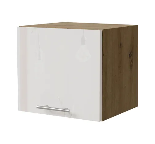 Feldmann-Wohnen Klapphängeschrank Essen (W4B/40, 1 Klappe, innen 1 Fach, 1-St., moderne Optik, Acrylfronten mit Glaseffekt) Eiche Artisan / weiß Hochglanz