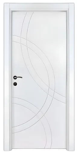 Weiße Holzwerktür BY-564 mit PVC-Laminierung - Moderne Designer Haustür in Weiß, ideal für verschiedene Räume. Mit langlebiger PVC-Beschichtung und universeller Anschlagrichtung. Maße: 96 x 209 cm, 2 Jahre Herstellergarantie.