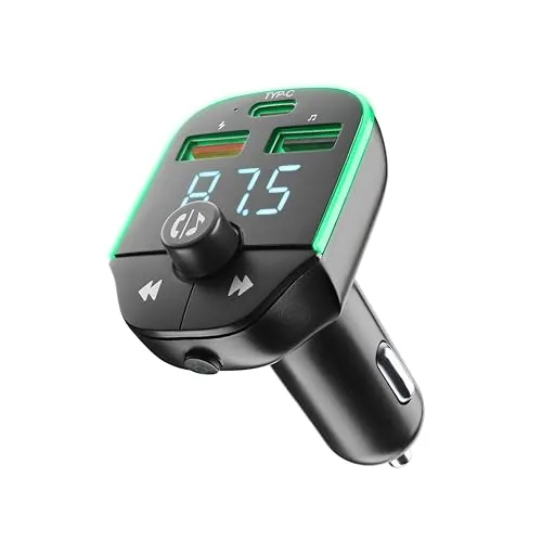 Cellularline Car FM Transmitter - Bluetooth® FM-Transmitter für Autoradio - FM-Transmitter mit Bluetooth® für Musik und Anrufe im Auto, 20W Schnellladung, RGB-Lichter und USB Music Player für ultimativen Fahrspaß.