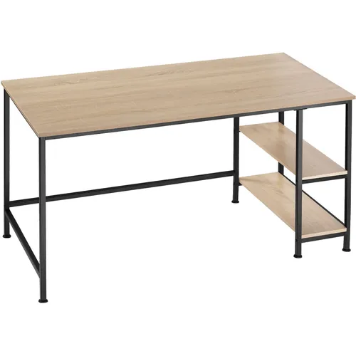 TecTake Computer-Schreibtisch Canton 120x60cm – Industrial Holz hell - Schreibtisch im minimalistischen Industrial Style, stabil und belastbar bis 150 kg. Ideal für komfortables Arbeiten im Homeoffice mit praktischen Ablagefächern.