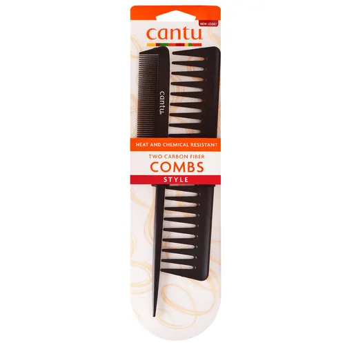 Cantu Two Carbon Fiber Combs Set – Karbon-Kämme, antistatisch, hitzebeständig