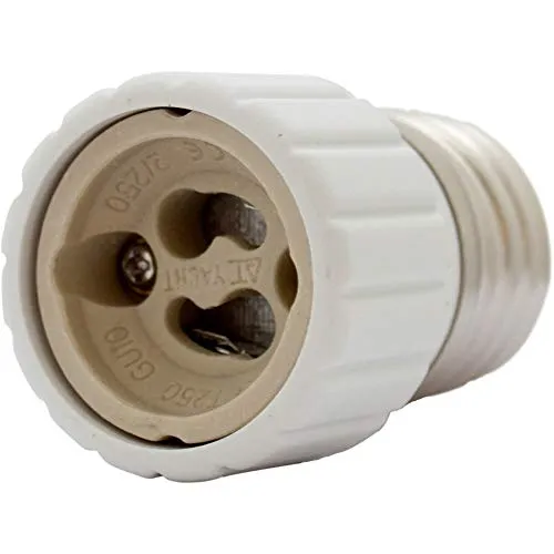 4er Set - E27 Fassung auf GU10 Fassung Lampensockel Adapter; Lampenadapter für LED Halogen und Energiespar Leuchtmittel, Weiss