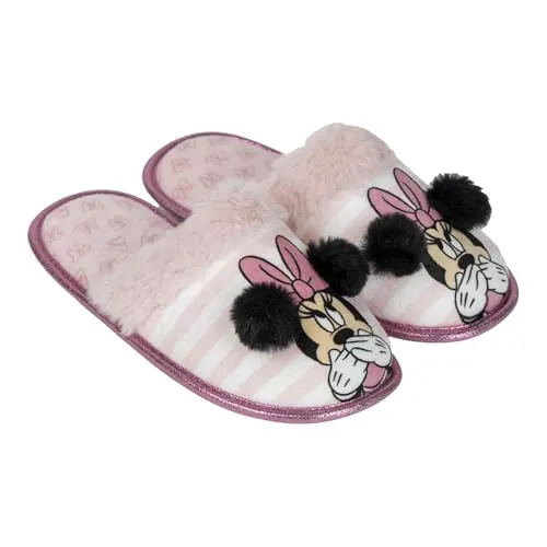 CERDÁ LIFE'S LITTLE MOMENTS | Minnie Mouse Open House-Hausschuhe – bequem und rutschfest – elegantes und lustiges Design für Disney-Fans