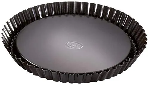 Dr. Oetker Obstkuchenform Ø 28 cm, Backform für Obsttorten, runde Kuchenform aus Stahl mit Antihaftbeschichtung (Farbe: schwarz), Menge: 1 Stück