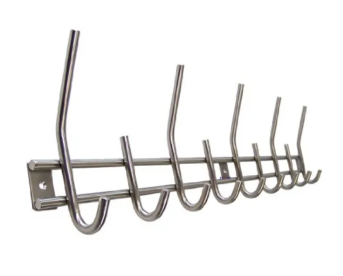 Häusler Edelstahl Garderobenleiste WG-9H mit 9 Kleiderhaken - Wandgarderobe aus rostfreiem V2A Edelstahl, hygienisch und stabil. Ideal für Feuchträume, zeitloses Design und beliebig erweiterbar.