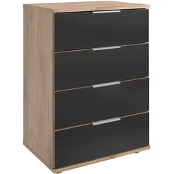 Mid.you Nachtschrank – 4 Schubladen in Grau und Eiche von MID.YOU