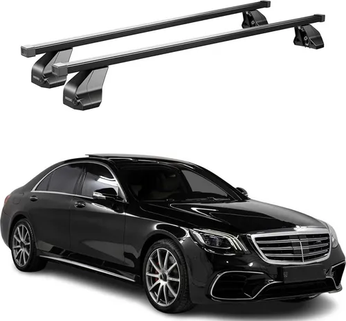 OMAC Dachträger Stahl Gepäckträger für Mercedes S Klasse W222 2013-20 - Dachgepäckträger aus hochwertigem, leichtem Stahl, wasserbeständig und abnehmbar. Ideal für Fahrrad- und Skiträger, bietet er eine aerodynamische Form für minimale Geräuschentwicklung und maximalen Komfort auf Reisen.