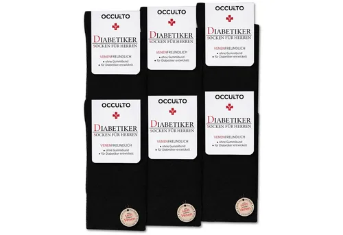 OCCULTO Basicsocken Socken Herren ohne Naht ohne Gummibund 6er Pack (Modell: Oliver) (6-Paar)