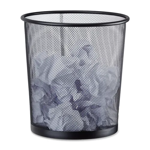 Papierkorb metall Abfallbehälter rund Drahtkorb für Büro 12 l grau 0,44 kg