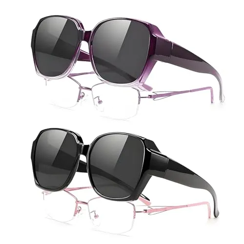 TGKEAIY Polarisierte Überzieh Sonnenbrille für Brillenträger
