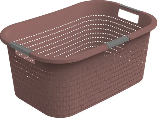 Rotho Wäschekorb Country, 40 L iron rot in rot von Rotho