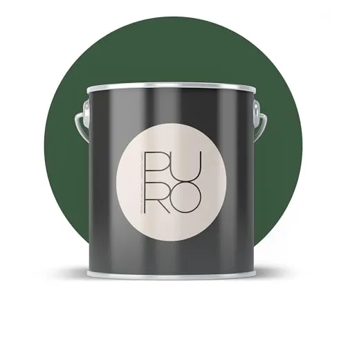 Livingwalls PURO Premium Wandfarbe c5005 - Hochwertige Malerfarbe in Grün für Wohnräume - FARBE: Hochwertige matte Wandfarbe in beruhigendem Grün, ideal für Wohn- und Arbeitszimmer. Hohe Deckkraft (DIN EN 13300 Klasse 1) für perfekte Ergebnisse beim Streichen.