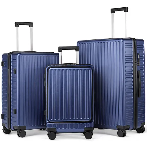 MoFut Koffer Set 3 Teilig, Kofferset, Gepäck-Sets mit Laptopfach,Hartschalen Trolley Rollkoffer mit 4 Rollen 360°, Reisekoffer Set Schloss und TSA