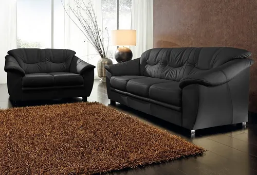 sit&more Polstergarnitur Savona, NaturLEDER® (2-tlg) in schwarz von sit&more