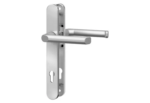 BASI Türbeschlag Schmalrahmen-Garnitur PZ 92/8 mm - Türsicherungen, eleganter Aluminium-Türbeschlag mit rundem Langschild und PZ-Lochung, ideal für Türstärken von 45-82 mm, langlebig und modern.