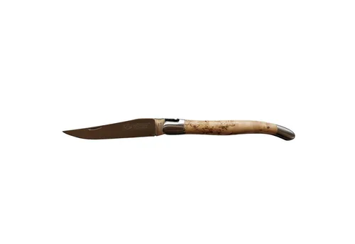 Laguiole Village Taschenmesser Laguiole Village Taschenmesser mit 12 cm Birkenholzgriff, (1 St), Scheide inklusive, Handarbeit