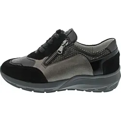 Waldläufer M-Tonia sportlicher Schnürer Schwarz - Damen-Schnürhalbschuhe mit herausnehmbarer Decksohle und flexiblem Laufsohle, ideal für lose Einlagen und optimalen Tragekomfort.